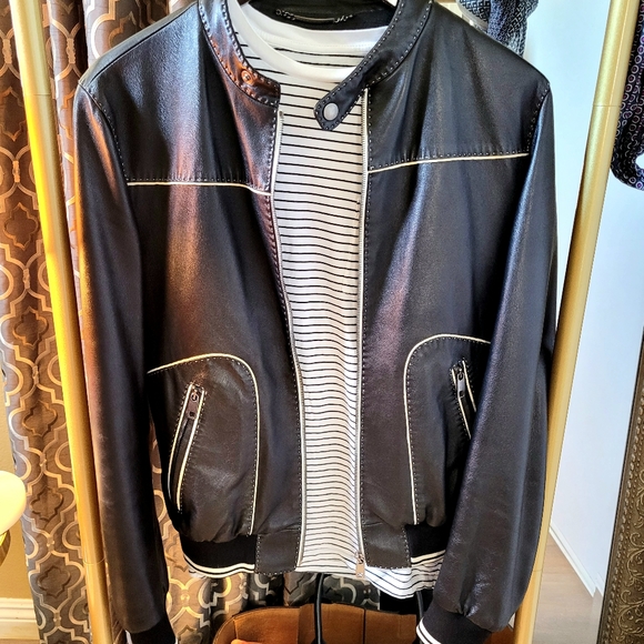 Mens bomber soft leather jacket - Picture 2 of 2
